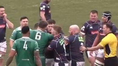 Comical announcement at rugby match leaves crowd in stitches as tempers flare on pitch