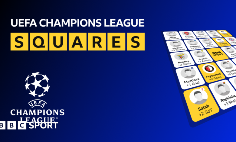 Uefa Champions League Squares: Play BBC Sport’s new interactive game